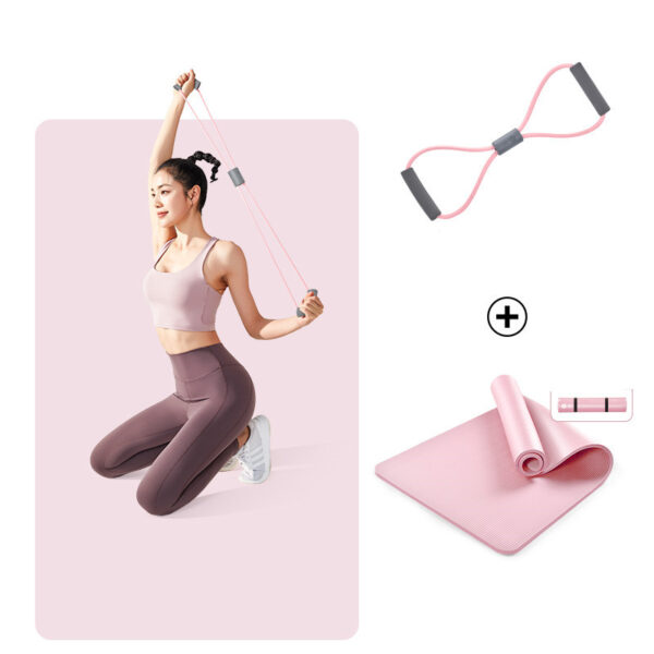 Upright Yoga Mats For Men And Women Yu Ka Thickened Widened And Lengthened Non-slip Yoga Mat Floor Mats Home Dance Three-Piece Set - Image 2