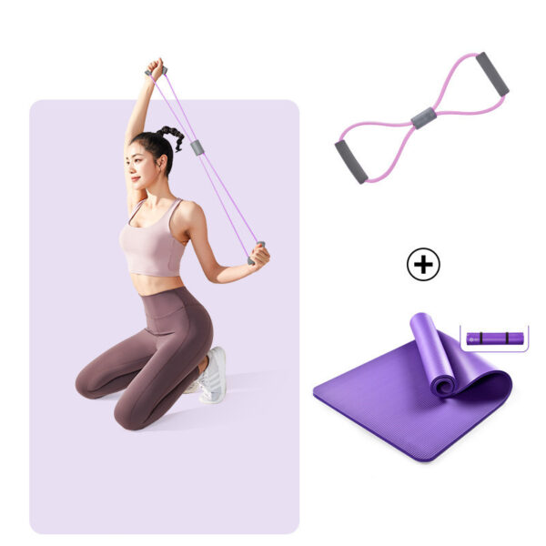 Upright Yoga Mats For Men And Women Yu Ka Thickened Widened And Lengthened Non-slip Yoga Mat Floor Mats Home Dance Three-Piece Set - Image 3