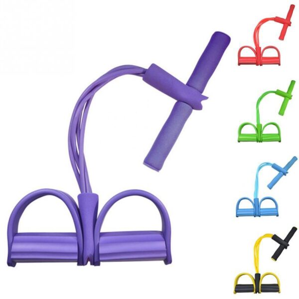 Natural Latex Foot Pedal Elastic Pull Rope with Handle Fitness Equipment Bodybuilding Expander - Image 2