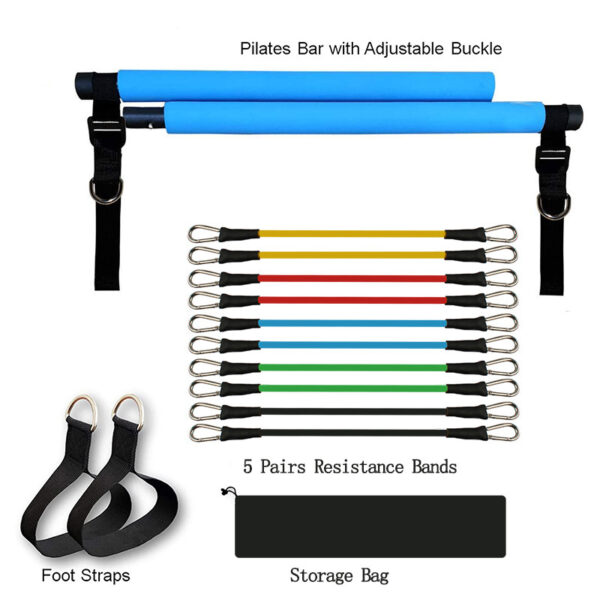 Fitness Yoga Pilates Bar Portable Gym Accessories Sport Elastic Bodybuilding Resistance Bands For Home Trainer Workout Equipment - Image 7